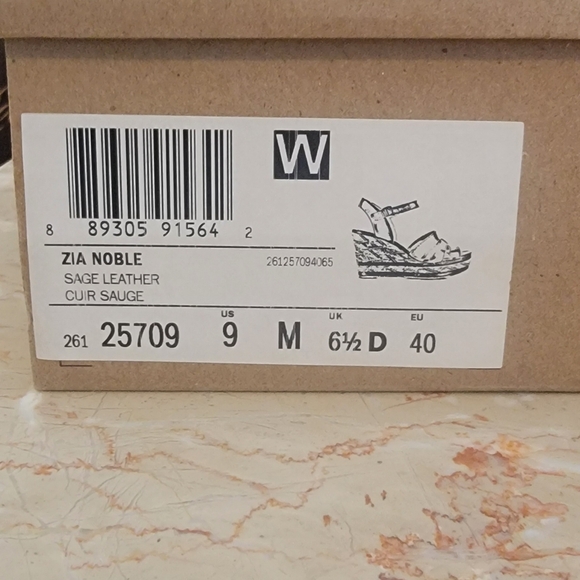 Clarks Zia Sage leather wedge Sandals 9M - Picture 7 of 7